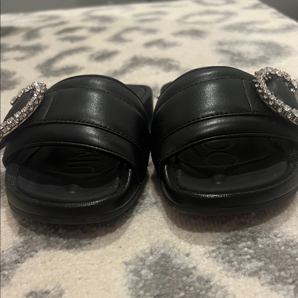 JIMMY CHOO Black Slide Sandals with Crystal Embellishment SIZE 34 - Picture 7 of 7
